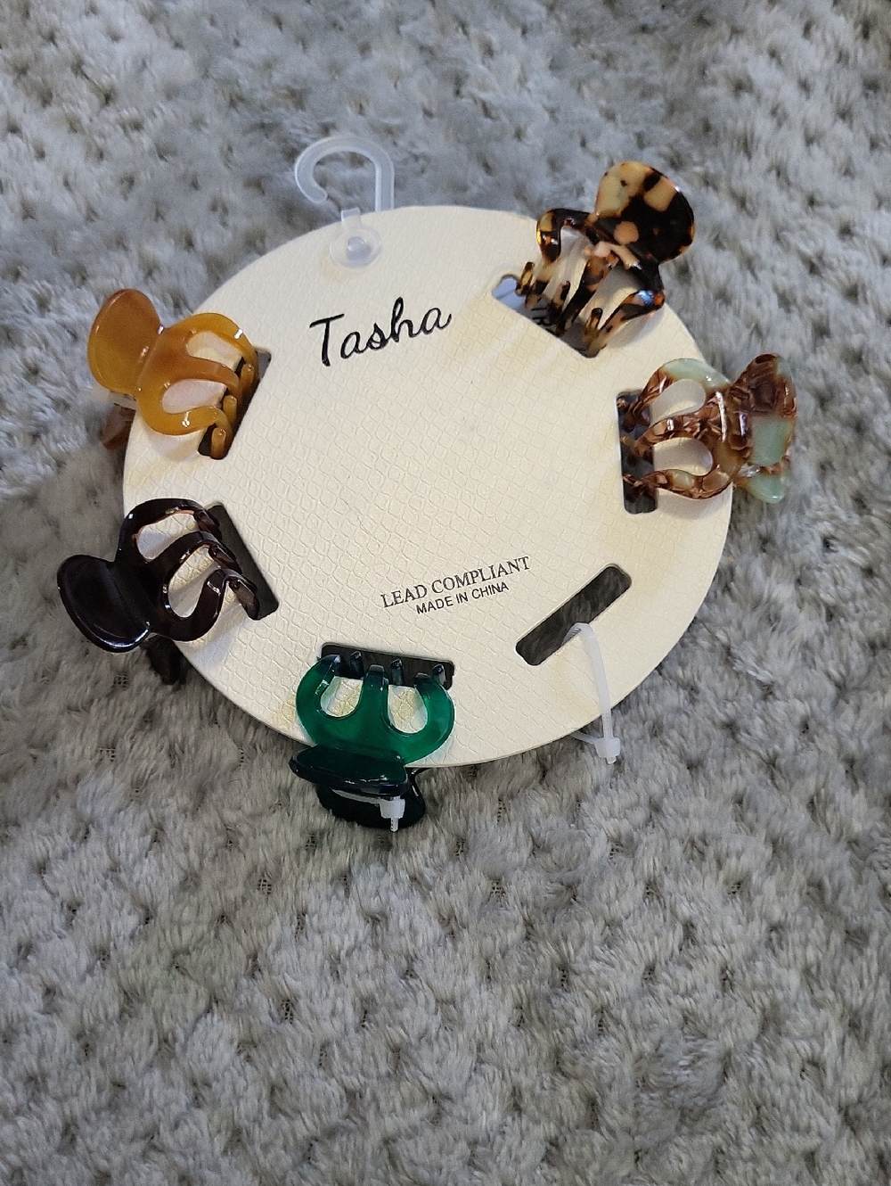 New Tasha Mini Claw Clip Set - Amber, Tortoise, Black, Green, Mint